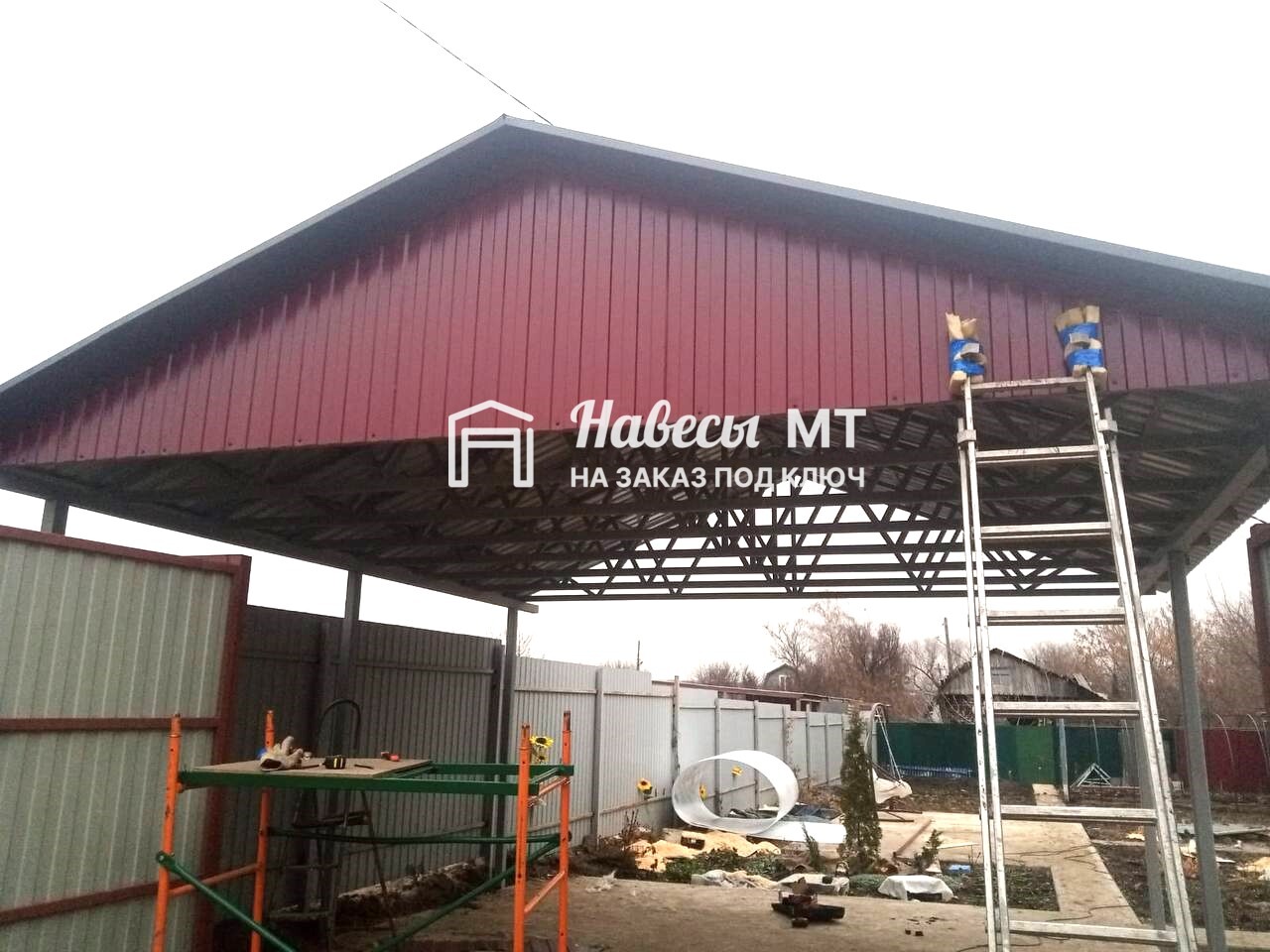 Навес двухскатный № 4